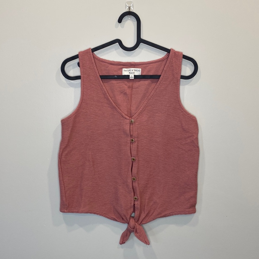 Texture and Thread by Madewell textured tie front shirt